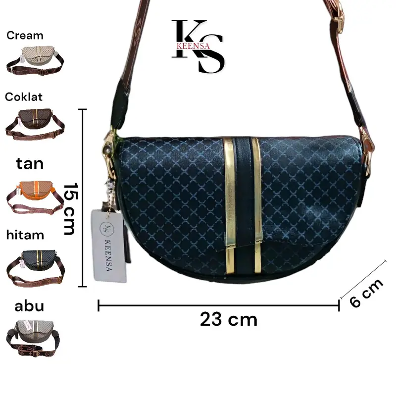 [BELI LOKAL] KEENSA Tas Selempang Wanita Dhenissa Bahan PVC Motif Silang Kulit tas tote bag whits tas selempang & bahu 8
