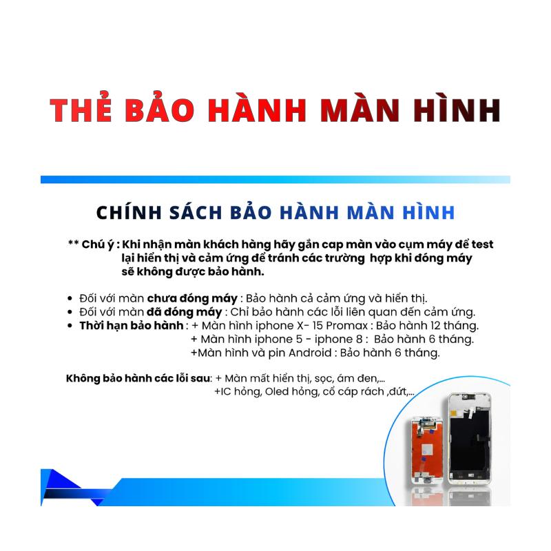 Thẻ bảo hành zhicool dùng cho pin và màn hình lcd cảm ứng mượt