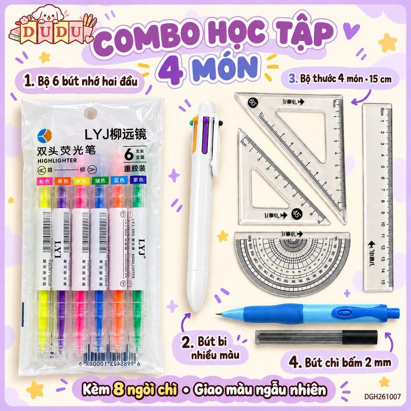 COMBO SET 4 MÓN DỤNG CỤ HỌC TẬP DC1