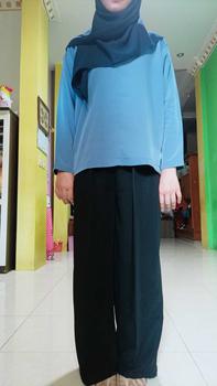 Product Review of SIVALI Minji Shirt | Basic Loose Office Shirt - Kemeja Wanita Kantor Atasan Baju Anti Kusut Panjang Tebal Polyester Silk Formal Oversize Formal Oversize Kerja Hitam Casual from R**J 3