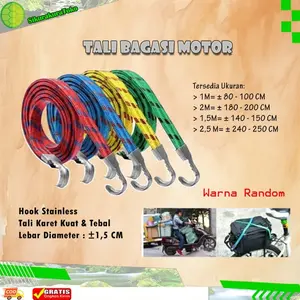 Tali Ikat Bagasi Motor 1 , 2 Meter Pengikat Barang Panjang Elastis 100 , 200 CM