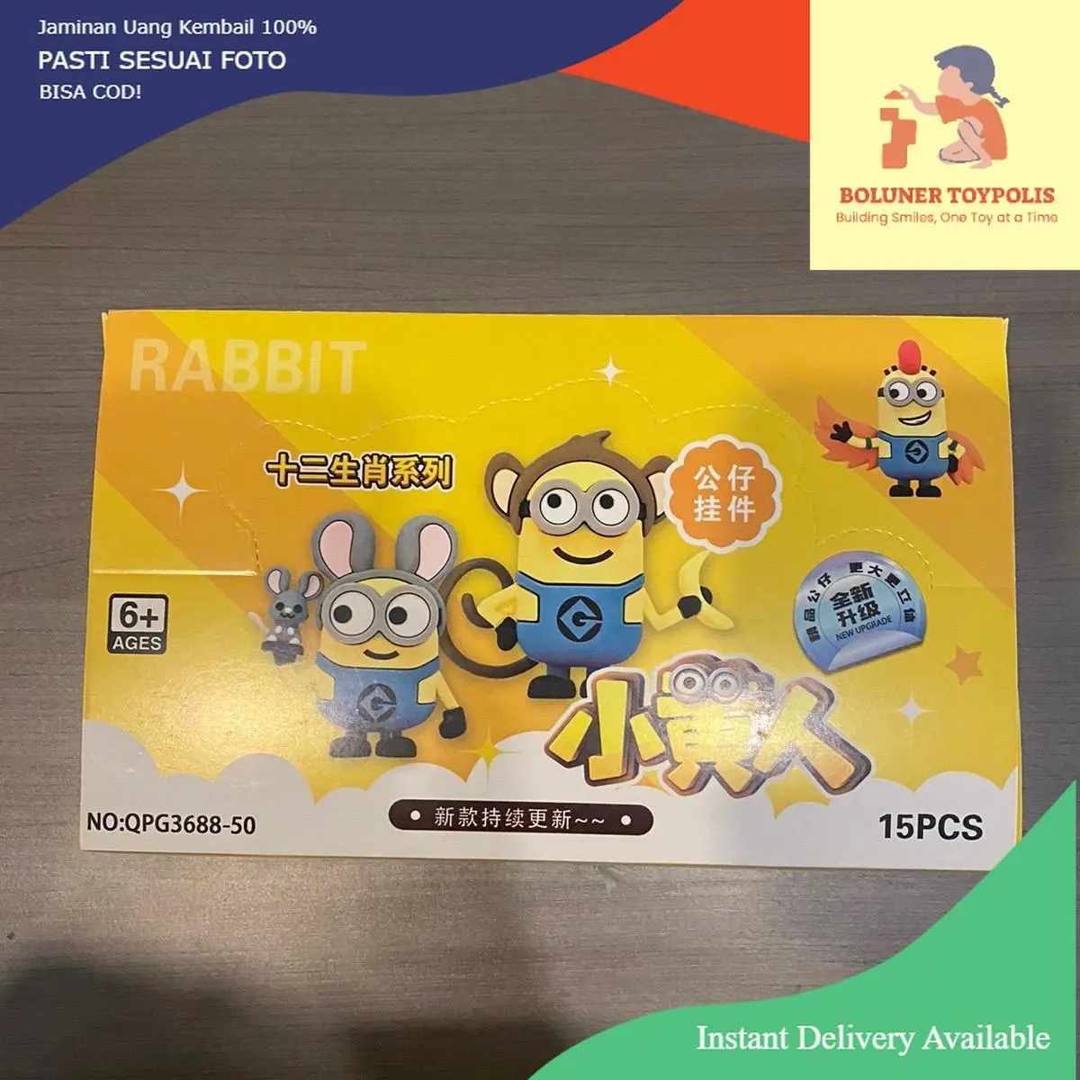 Gantungan Kunci Minion FIGURE KEYCHAIN BLIND BOX RANDOM NARUTO CHAINSAW MAN GENSHIN IMPACT LOTSO BEAR TOY