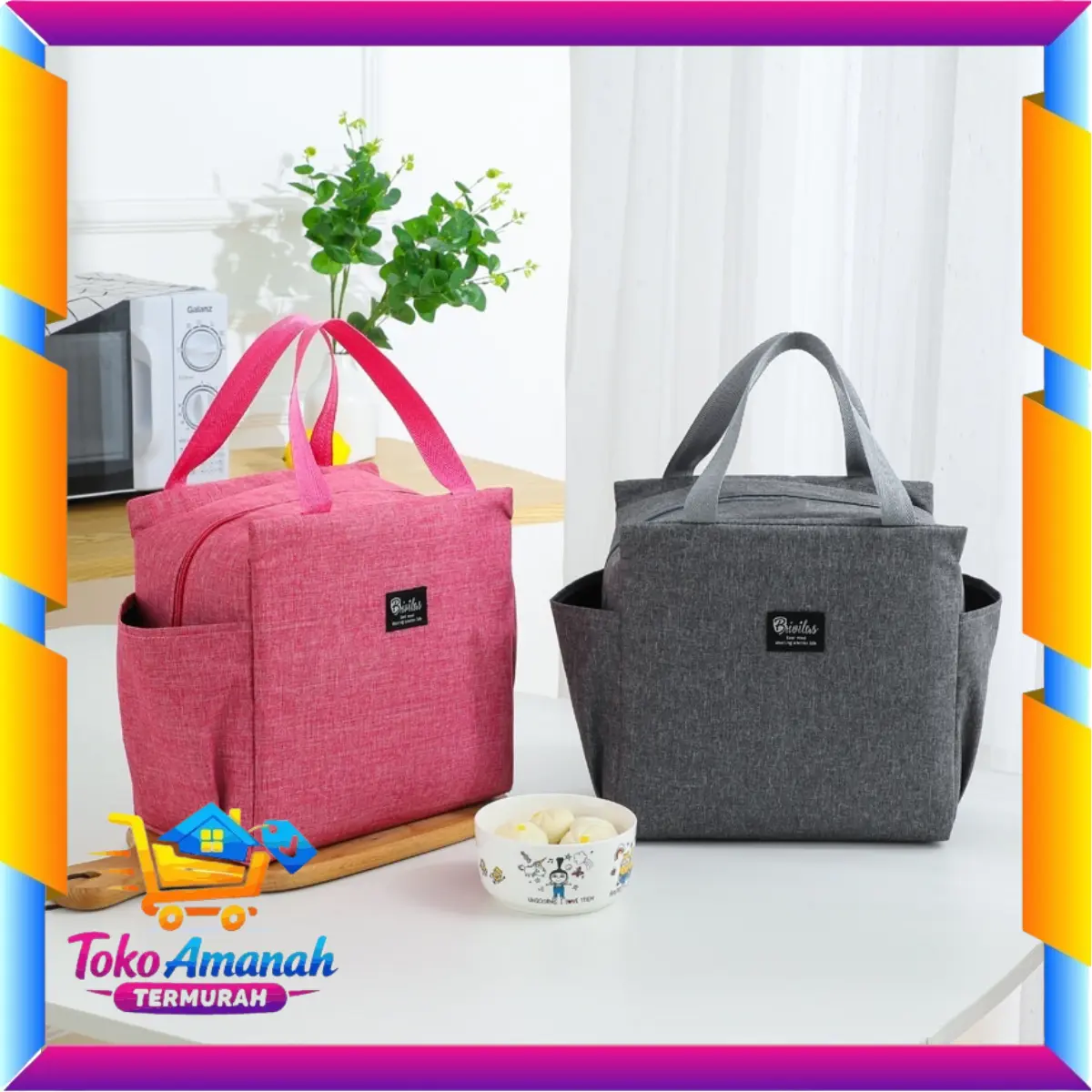 TAT Tas Bekal Makanan Brivilas Jumbo Anti Air Makanan Bento Elegan Aluminium Foil Lunch Box Cooler Bag Tahan Panas Portable Lunch Bag New Thermal Cooler Makanan