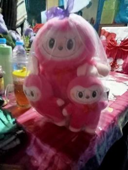 Product Review of Boneka labubu LED beranak gratis jaring pita ukuran 30cm induk 1 anak 2 Dolls Toys Hadiah from a**9 1