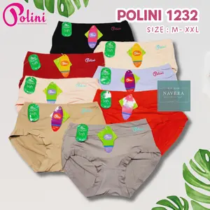 PROMO 12pcs Polini 1232 Celana Dalam Wanita Dewasa Polos Cd Perempuan Remaja High Waist Super Soft Lusinan - NVA0440