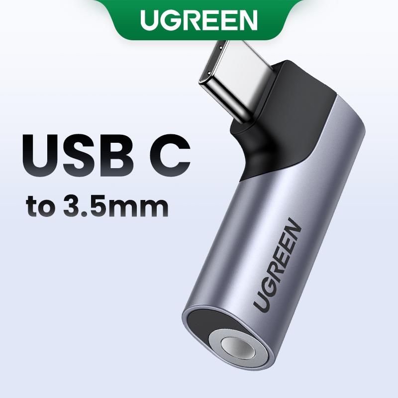 อะแดปเตอร์ USB C ถึง 3.5 มม., UGREEN, แจ็คหูฟังเอียง, ตัวเมีย Aux Type C, อะแดปเตอร์หูฟังเสียงสเตอริ