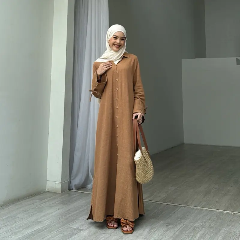 AISHARA ABAYA - By Leody | (Kode 671) Gamis Wanita Long Dress Linen Loose