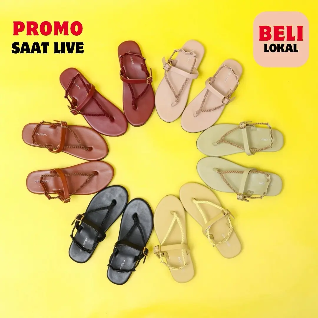 [Strachie] Sandal Tali Sepatu Wanita Isrin Isran Empuk Nyaman Premium Modis Trendy Kekinian Elegan