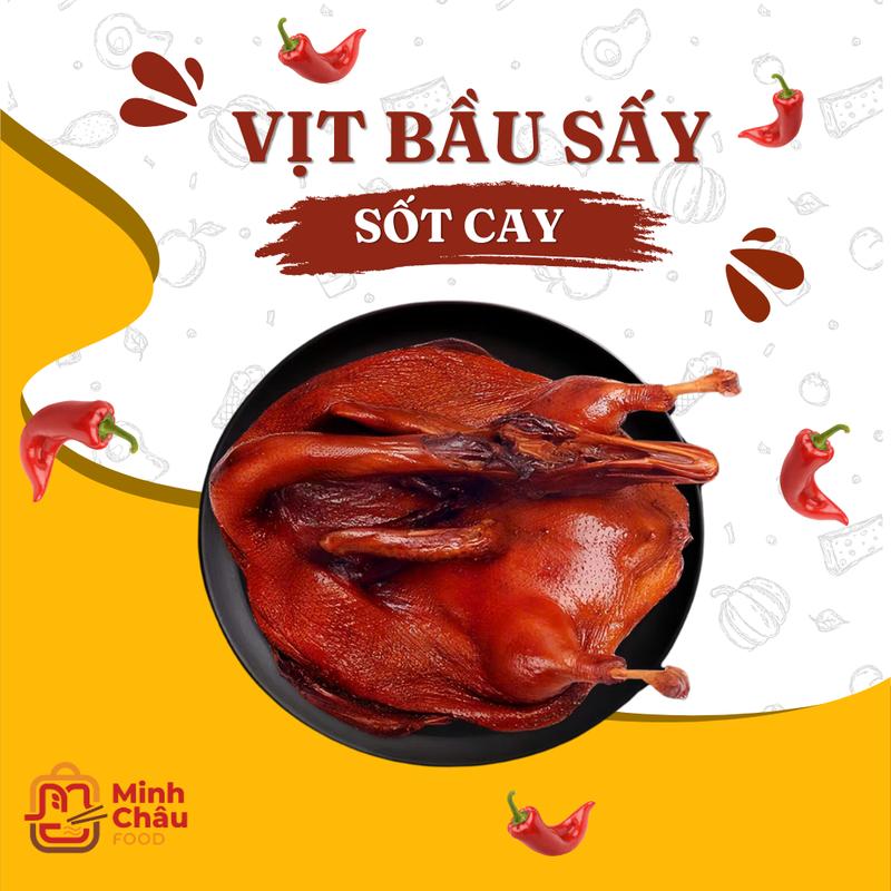  Vịt bầu sấy khô MINH CHÂU FOOD Vịt nguyên con gia vị đậm đà có hương vị cay tê vịt sốt cay đồ ăn vặt by Minh Châu Food Snack Thức Ăn 