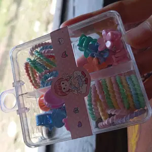 TR- Set Ikat Rambut 52pcs Dan Jepit Rambut Anak isi 52pcs Jepitan Poni Rambut Baby Hair Clips Hair Ties Set Perempuan Fashion