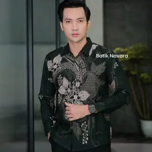 Kemeja Batik Katun Solo Motif Nawilis Hijau Emerald