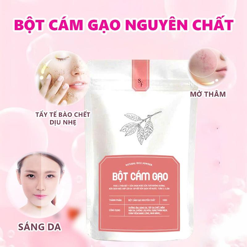 Bột Cám Gạo Nguyên Chất Kết Hợp Thảo Mộc Làm Sáng Da Mờ Thâm Hỗ Trợ Tẩy Tế Bào Chết Dịu Nhẹ 300g & 500g An Toàn Cho Mọi Loại Da Skincare