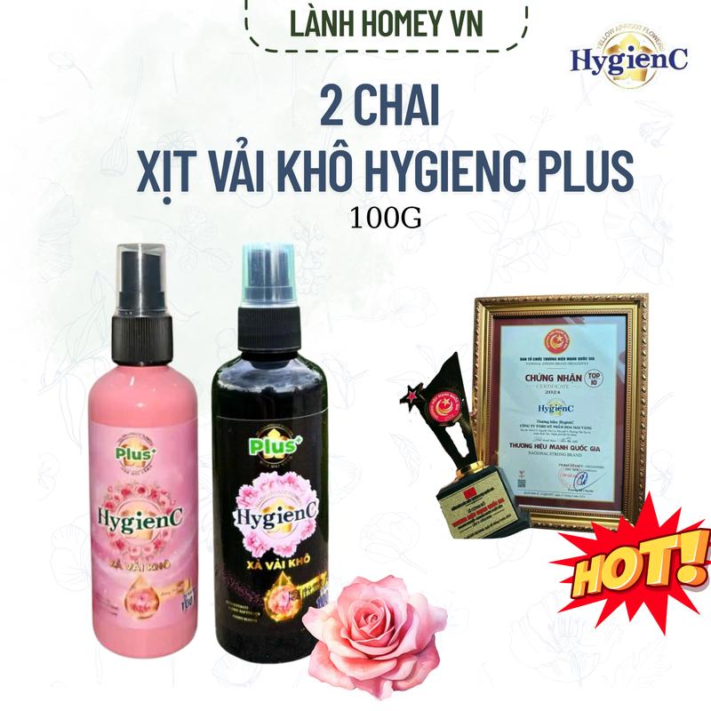 Chai Xịt Xả Vải Khô HyGienC 100ml – Khử Mùi, Làm Mềm, Hương Thơm Dễ Chịu - Tiện Lợi Mang Du Lịch