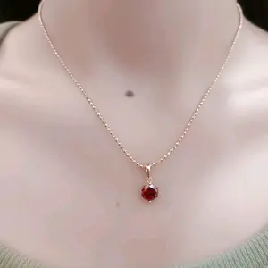 Kalung Biji Lada Liontin Permata Merah