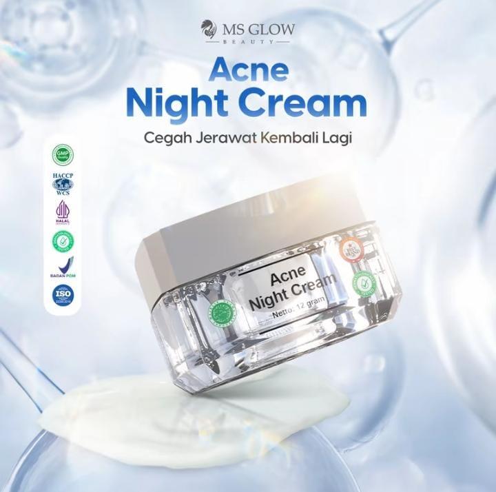 ALL  NIGHT  CREAM  MS  GLOW Mencerahkan Memutihkan Mengencangkan Wajah 1