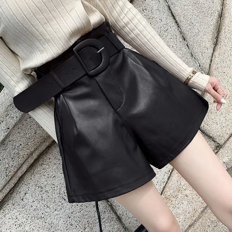 Quần Short Da Cạp Cao Cho Nữ, Quần Áo Thời Trang Với Đồ Hợp Thời Trang, Váy Ngắn Gợi Cảm