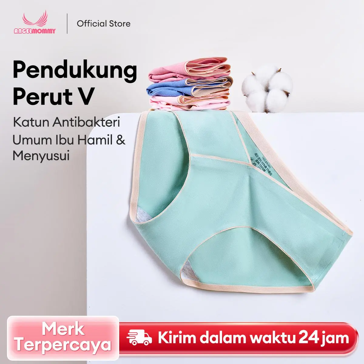 ANGEL MOMMY IBU Celana Dalam Jumbo Katun Maternity LOW Waist Panty CD Wanita Hamil  Merah Perempuan 808 celana  nifas