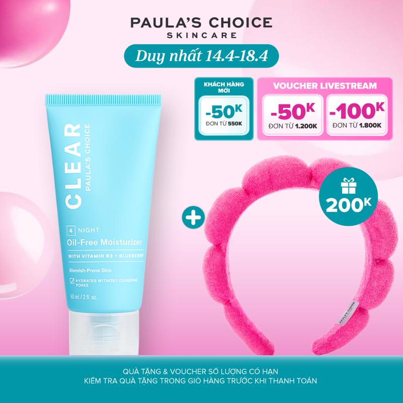 Kem dưỡng ẩm dịu nhẹ không chứa dầu dành cho da mụn Paula's Choice Clear Oil - Free Moisturizer 60ml 3800