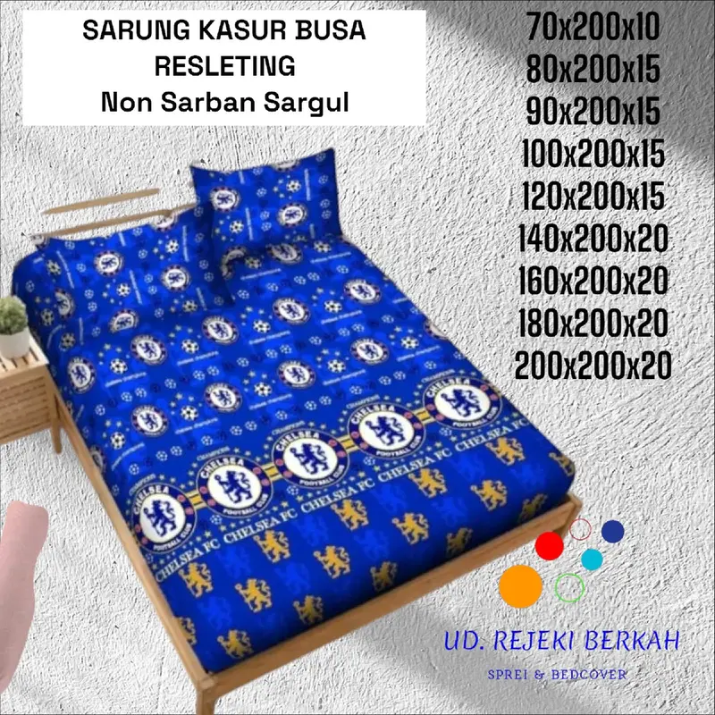 Sarung Kasur Busa Resleting Polyester Halus & Lembut Kain 200/180/160/140/120/100/90/80/70 Non Bantal Guling Non Bedcover 2