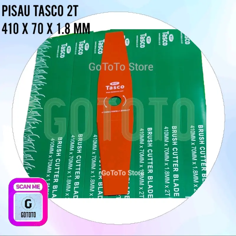 pisau potong pemotong rumput TASCO panjang 2T 410 x 70 x 1,8 MM 2