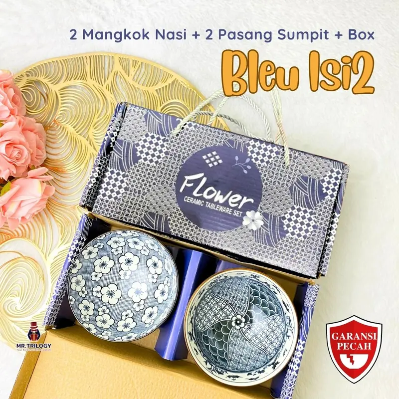 Kado Nikahan Bermanfaat Hampers Mangkok Keramik isi 2 RUSA Estetik Murah Kado Pernikahan Pengantin Wedding Bestie Mangkuk Nasi 1
