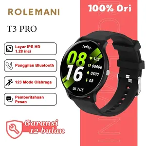 (FLASH SALE) ROLEMANI Smartwatch T3 Wrist Inteligence Take It With You BT Call - STRAVA Connected Sport & Health Monitoring