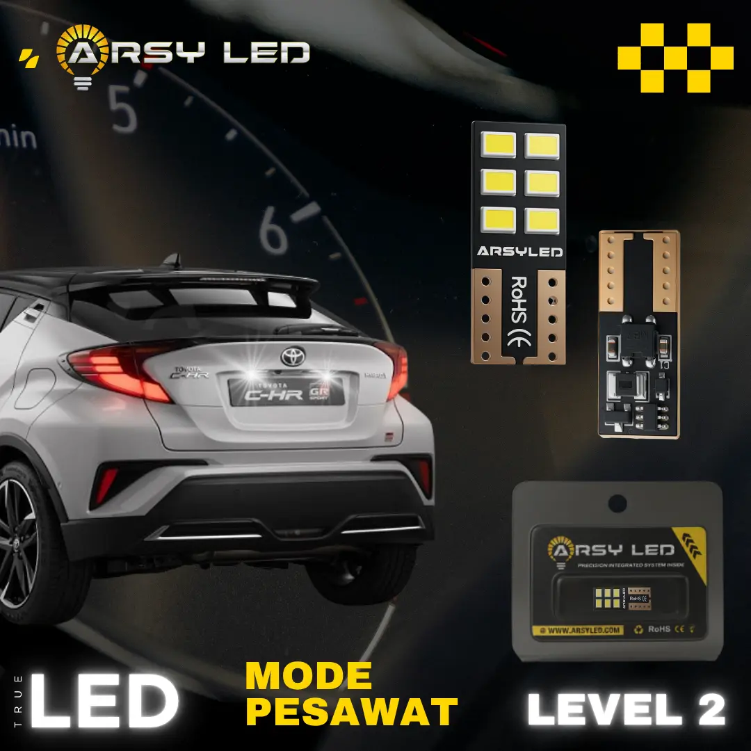 ARSY LED LAMPU Senja Plat Mode Pesawat Mobil T10 Avanza Xenia Calya Sigra Innova Brio Agya Alya