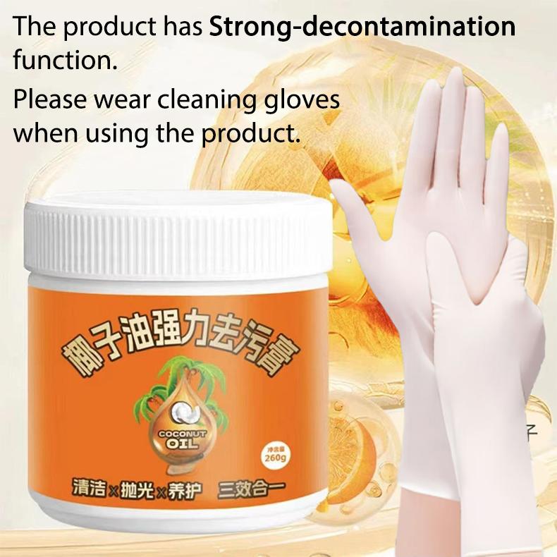 Coconut Oil Powerful Stain Remover Paste Household Multi-Purpose Deep Cleaner Bathroom/ Kitchen/ Floor Fast Cleaning Stain 8