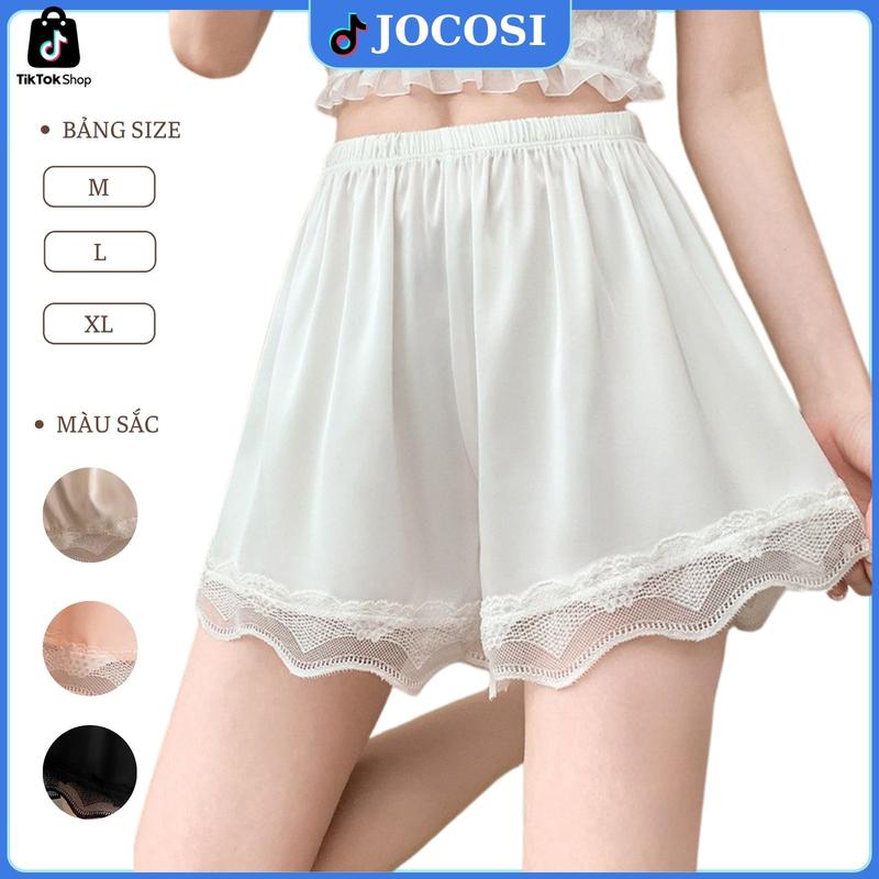 Quần lót nữ mặc trong váy Women, quần bảo hộ nữ chất lụa mềm mại thoáng mát JOCOSI V550 Kem Áo Nhung trang trọng Tua Rua quần  bảo nội  y  nữ quan  lot  dethuong quần đùi, quần ngủ