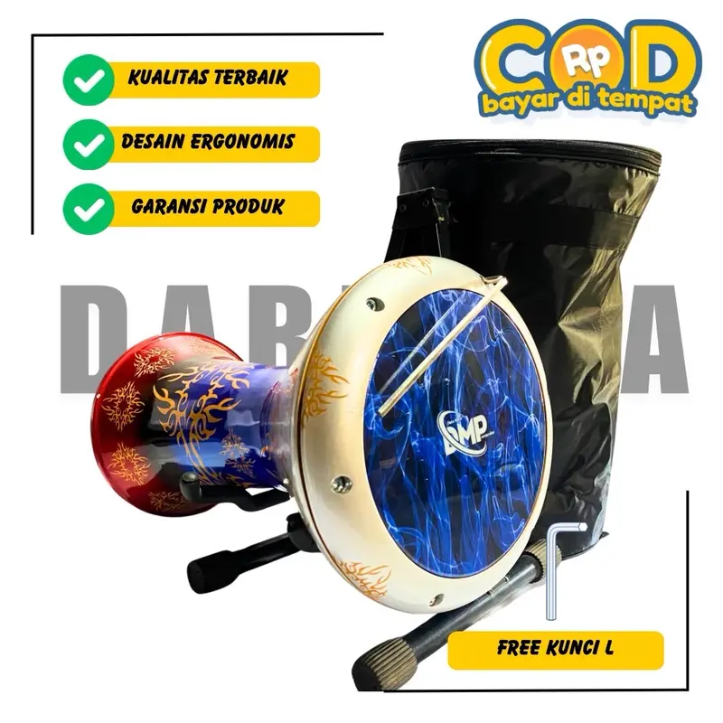 COD Darbuka 8 inch Motif + Tas dan Kunci L 3