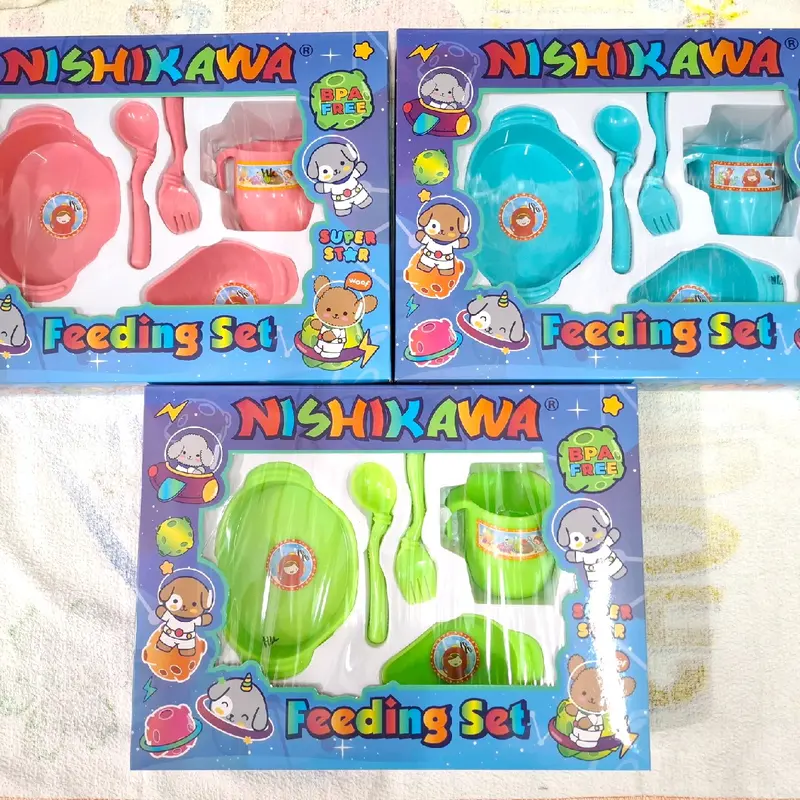 Set Makan Bayi MPASI NISHIKAWA (M) 8110 & 8111 - BPA Free -  Sendok Garpu Piring Peralatan 1