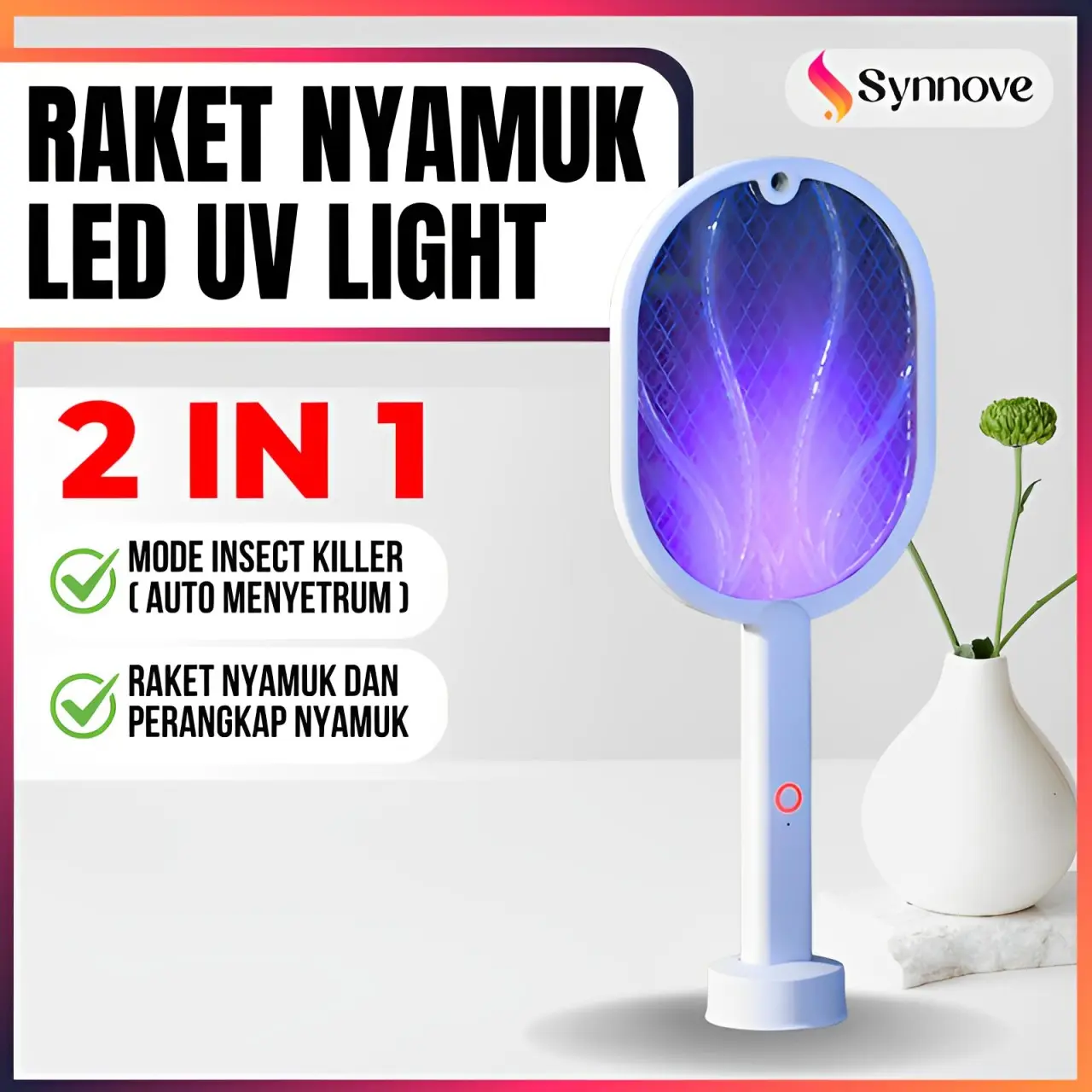 Raket Nyamuk Elektrik 2 In 1 Bisa Digantung Raket Nyamuk Charger Raket Nyamuk Listrik Raket Nyamuk UV Light Raket Nyamuk Terbaik