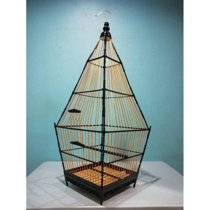 Pyramid Rhombus Bamboo Jambul Bird Cage 85.5cm x 35.5cm x 35.5cm Sangkar Burung