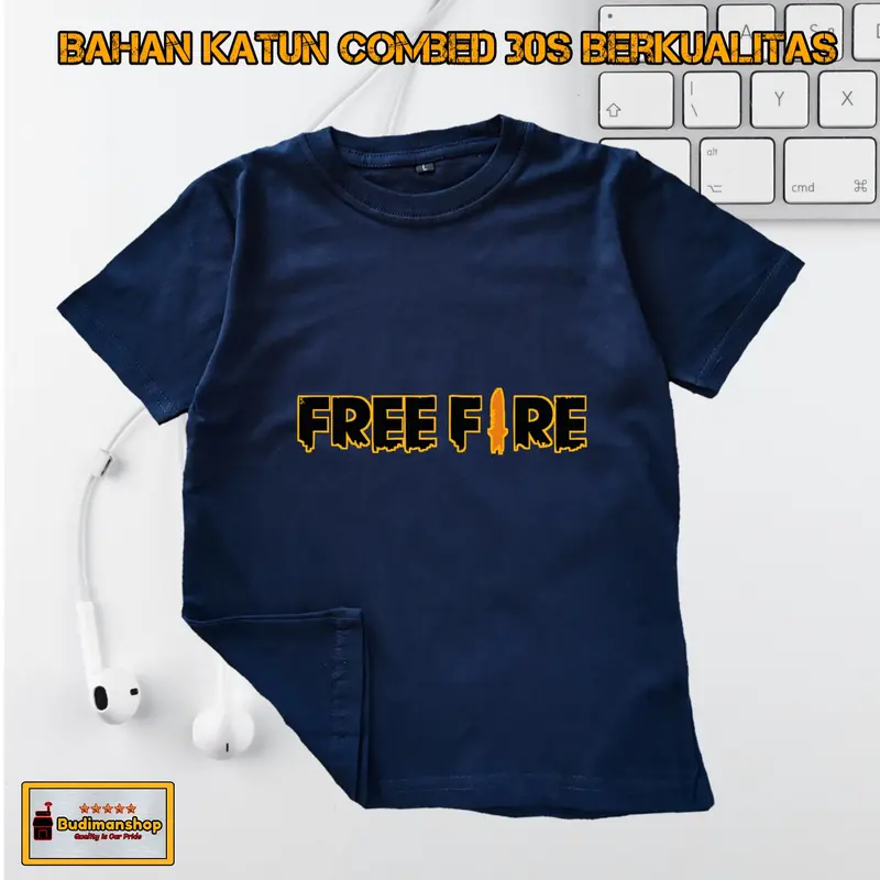 Fashion Kaos Anak Game Free Fire Simple Keren Katun Combed 30s Asli 7