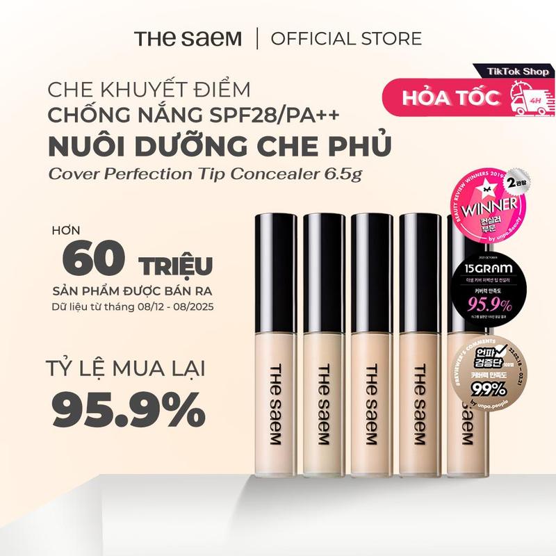 Tun Phạm x the SAEM Che khuyết điểm chống nắng che phủ cao the SAEM Cover Perfection Tip Concealer