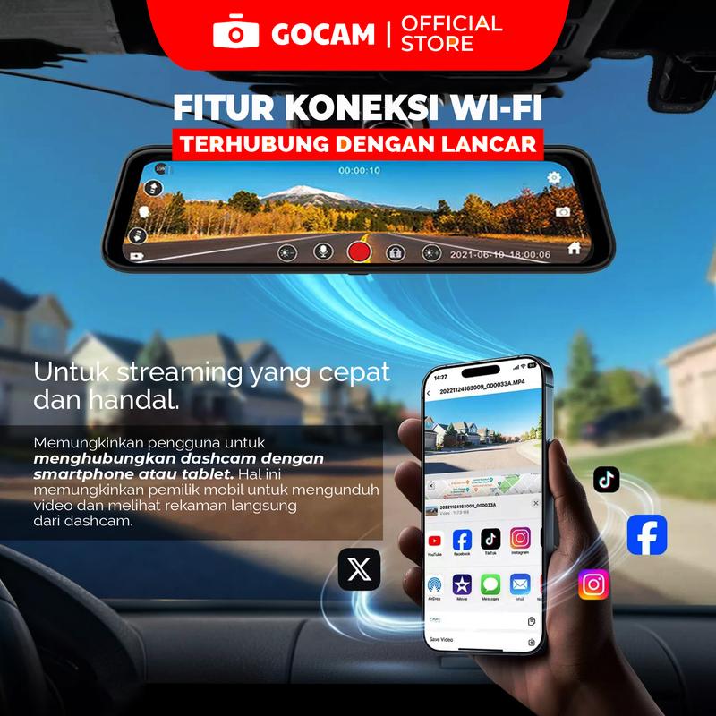 [COD] T99 PRO WIFI Connect Dashcam Mobil 2K + 1080p Resolution 9.6 Inch Layar Sentuh Full Screen IPS Night Vision Dual Lens Perekaman Loop 24 jam Car Kabel 2