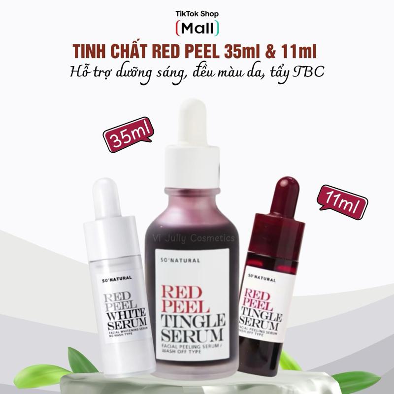 SO'NATURAL Serum Peel Da Tái Tạo So Natural Red Peel Tingle - Tinh chất Red Peel White Serum 11ml/35ml - Làm Sáng Da, Dưỡng Trắng, Mờ Thâm, Không Bong Tróc với 20% AHA & 0.5% BHA