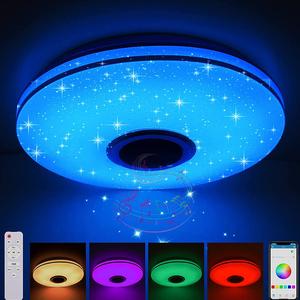 36W LED音楽シーリングライト Bluetoothスピーカー搭載、リモコン付き、ホワイト＆RGBの照明モード、スマートアプリ制御対応、カラーチェンジ機能付き。子供部屋・寝室・リビング用