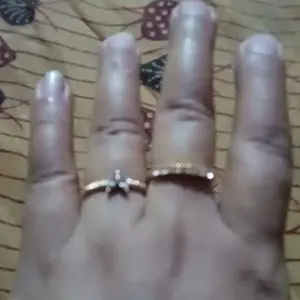 2 In 1 Cincin Kristal Berlian Bentuk Hati Bahan Titanium Steel Warna Emas Untuk Wanita
