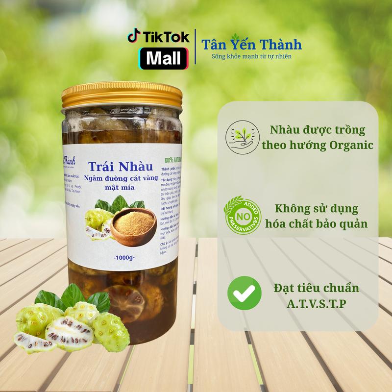  Hủ 1kg Quả Nhàu Ngâm Đường Vàng Mật Mía Thực phẩm sạch Hỗ trợ xương khớp tiểu đêm Tốt cho người bị U bướu hạch - Tân Yến Thành 