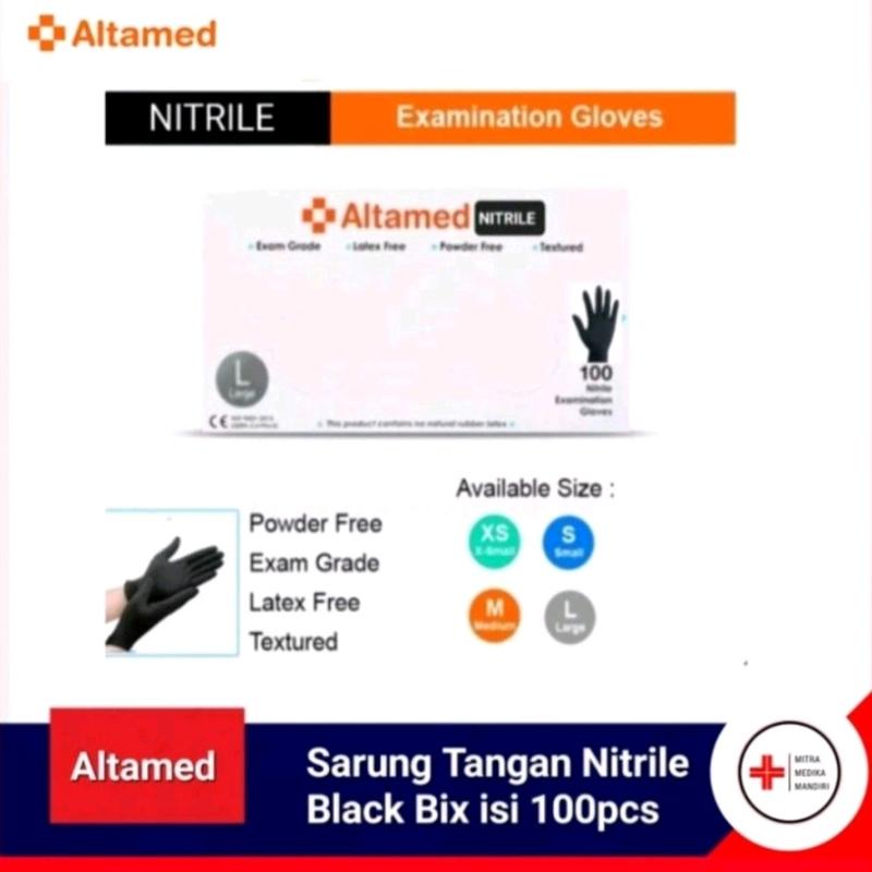Sarung Tangan Nitrile Black Box isi 100pcs Safeglove. Altamed 2