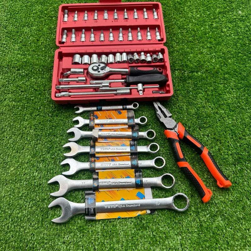Tặng Kìm Điện Bộ Dụng Cụ Sửa Chữa 46 Chi Tiết 1 4 Và 7 Cờ Lê YETT Tiện Lợi