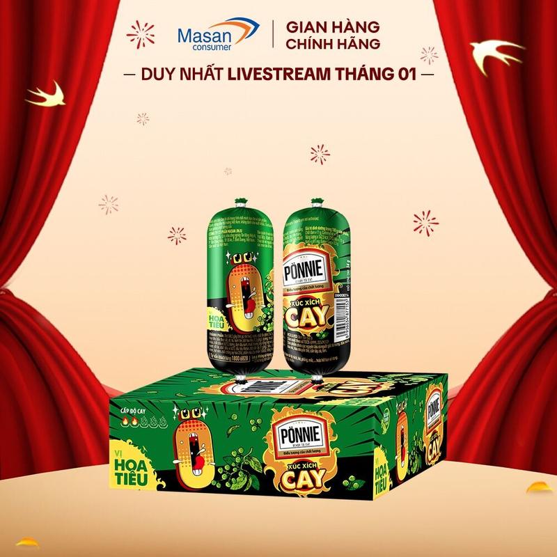 Xúc xích tiệt trùng Ponnie - Xúc xích Cay Vị hoa tiêu cây x 34 gr