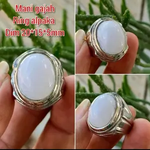 XINCINCIN PRIA MANI GAJAH PUTIH RINGS ALPAKA SUPER