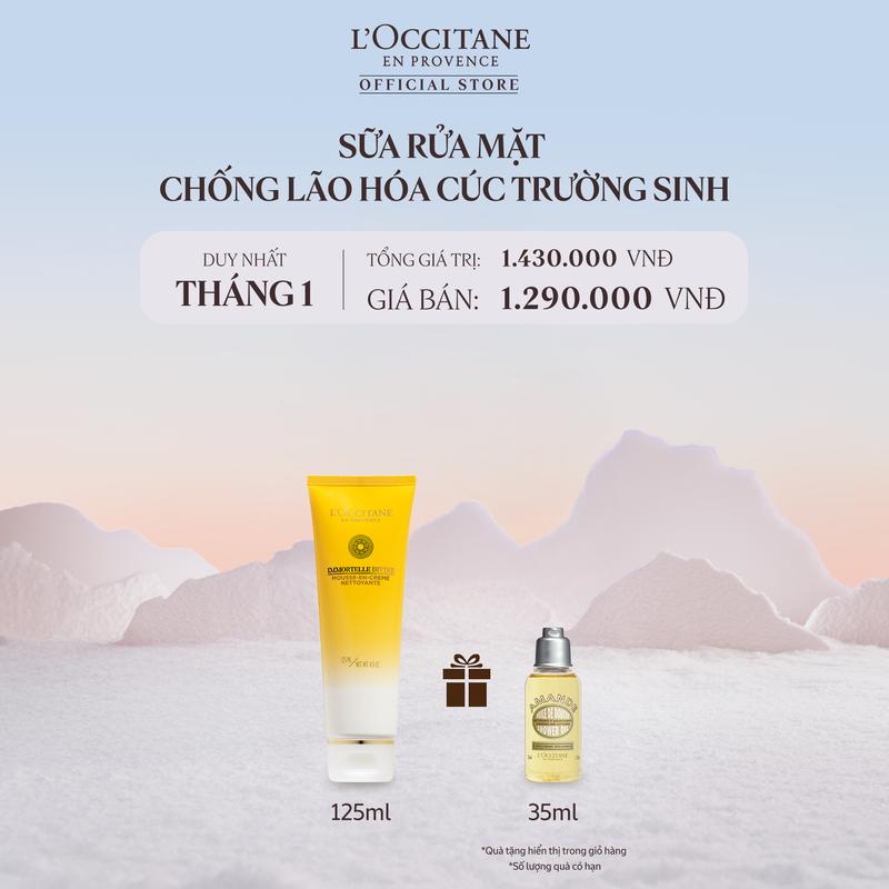 Sữa Rửa Mặt Tạo Bọt Cúc Trường Sinh L'OCCITANE Immortelle Divine Foaming Cleansing Cream 125ML