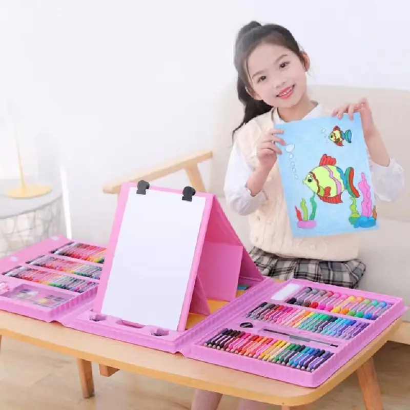 GROSIR Crayon Set 208 Pcs dan 150Pcs Pensil Krayon Warna Lengkap Art Set Menggambar dan Mewarnai Seni Melukis Anak Stationery 0