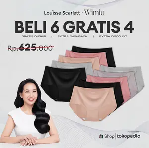 WIMIU X LOUISE SCARLETT BELI 6PCS GRATIS 4PCS CELANA DALAM SEAMLESS CD SEAMLESS CD WANITA SEAMLESS PANTY Cewek 300063