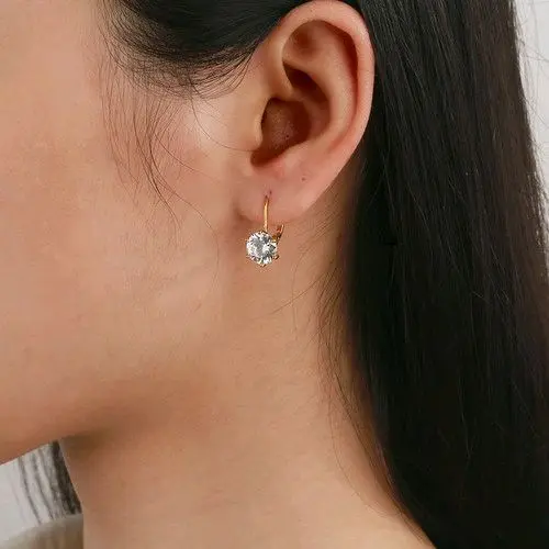 Anting Desi  Kait Permata lapis emas tahan karat Titanium