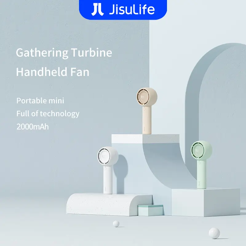 JisuLife Handheld Fan Life5 2000mAh พัดลมมือถือขนาดเล็ก แบตเตอรี่ ชาร์จ USB เหมาะสำหรับนักเรียน เหมาะสำหรับกีฬากลางแจ้ง ท่องเที่ยว และสถานการณ์อื่น ๆ พกพาสะดวก