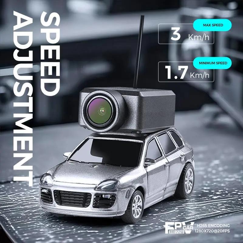 POKO Mobil RC Mini 1/64 FPV - Drift Car Kontrol APP, Kamera HD 720p, Transmisi WiFi Langsung, Gyro Stabilizer, Kecepatan Adjustable, Lampu LED, USB-C Recharge, Mainan Indoor/Outdoor & Balap Meja 3